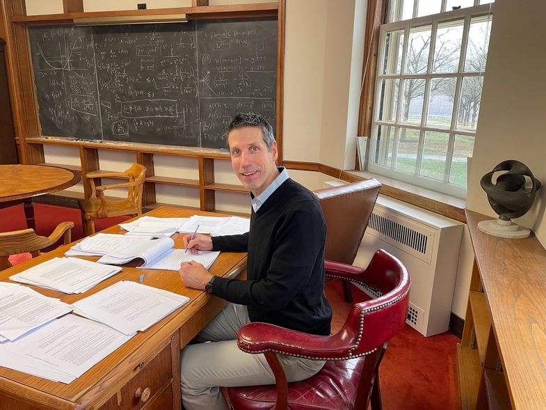 Professor Székelyhidi is currently researching in the Einstein Room at the Institute for Advanced Study. Photo: private