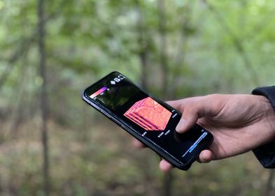 The LexCube is an interactive digital cube that can visualise climate data for any location and can even be accessed on a mobile phone. Photo: Anja Barz